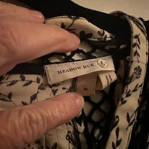 Meadow Rue Black and Cream Patterned Blouse - Picture 4 of 4